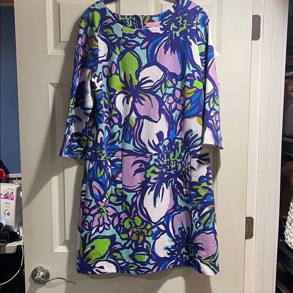 Lilly Pulitzer Charlene Dress in Catwalk Spectrum Blue Women's XL - Picture 1 of 4